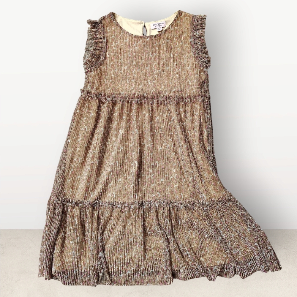 Juicy Couture Metallic Brown Cheetah Patterned Sleeveless Dress